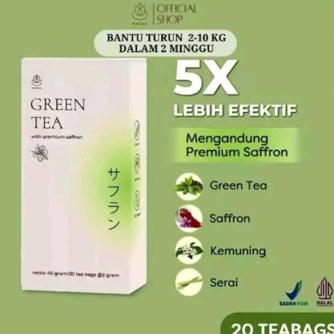 kalon teh hijau premium saffron-green tea-teh diet detoks-supplemen diet-pelangsing herbal-kalon gre