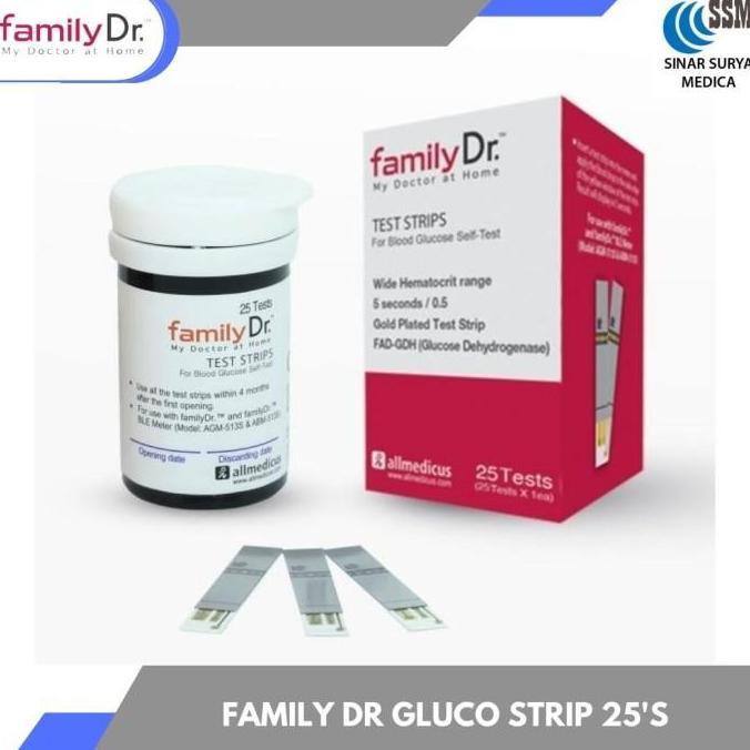 Test Strip glucose Family dr Stik gula darah gds familyDr. isi 25pcs