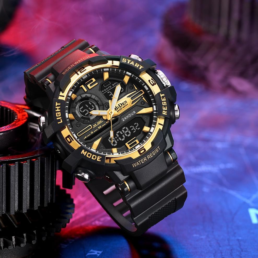 100% AMAN BIDEN JAM TANGAN PRIA ANTI AIR OLAHRAGA AUTO DATE LUMINOUS ANALOG DIGITAL R008