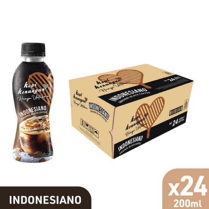 Kopi Kenangan Indonesiano 200ml Original Black Botol 1 Dus isi 24