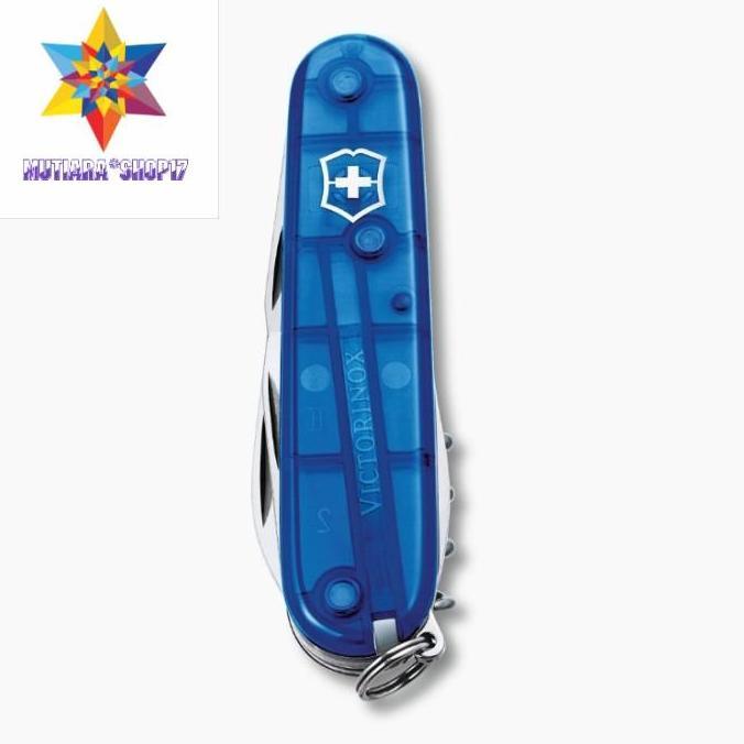 =====] Victorinox pocket tools pisau lipat Serbaguna Spartan - biru transpran