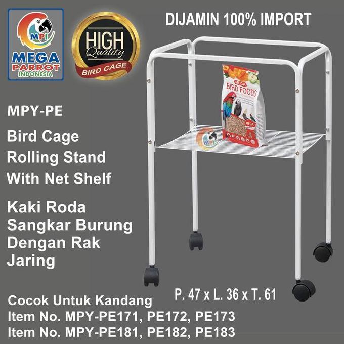 Kaki Roda Kandang Atau Sangkar Burung Dengan Rak Jaring MPY-PE
