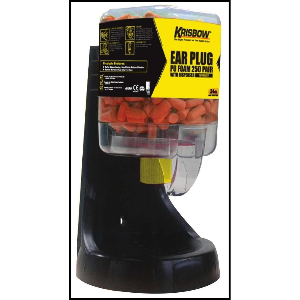 GRATIS ONGKIR KRISBOW EAR PLUG PU 250 PR W/DISPENSER SRHP102PU 10146287 