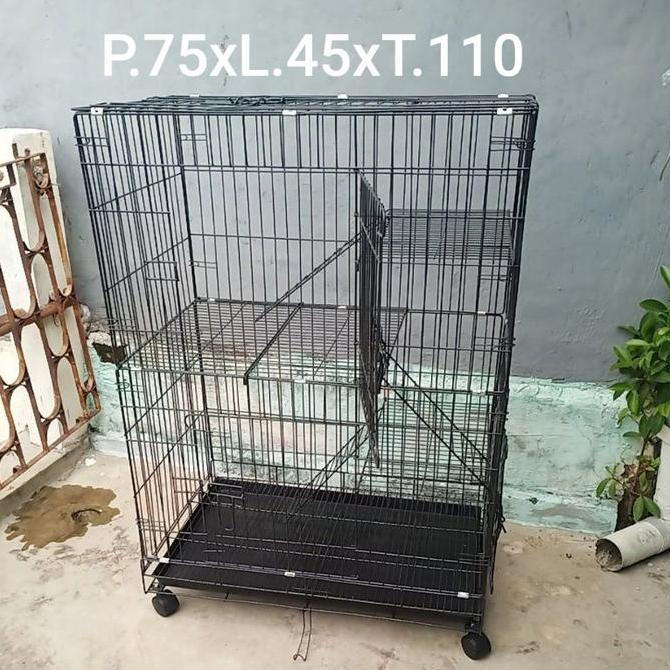 Kandang kucing lipat tingkat size L