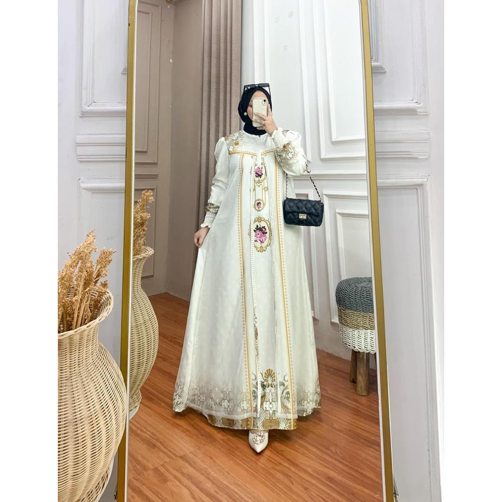 BEST SELLER ARETA DRES WANITA MUSLIM GAMIS MOTIF SULTAN KEKINIAN SIMPLE ELEGAN TLEBARAN 2026