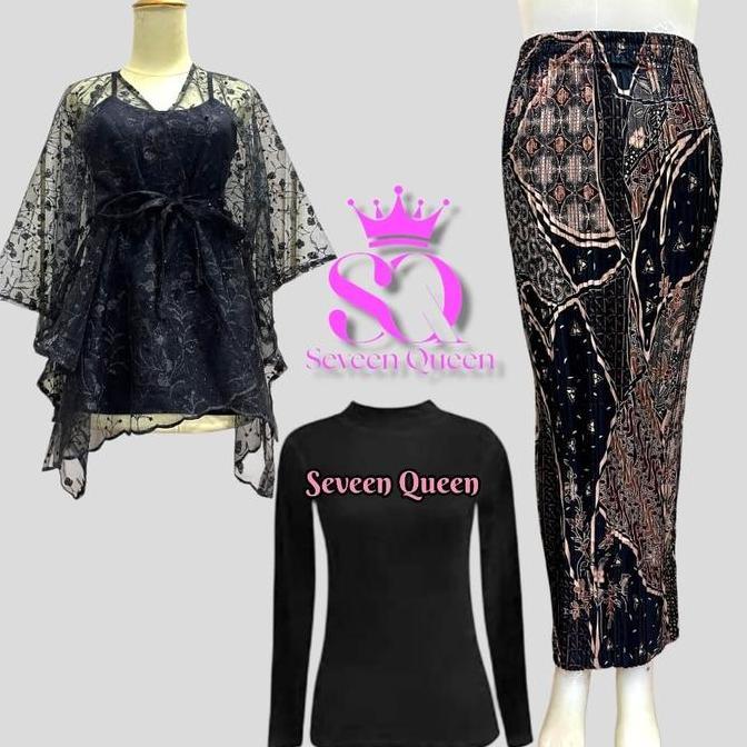 DV3 - Set Baju Kondangan Wanita Kekinian Remaja Hijab Non Hijab One Set Kebaya Modern Brokat Wisuda 
