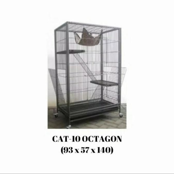 Kandang Kucing Tingkat Octagon CAT-10 (93 x 57 x 140)