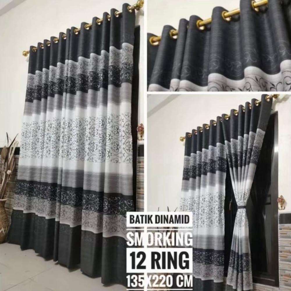 Unik Gorden Jendela Dan Pintu Minimalis  Motif Dinamid Smokring 12 Ring