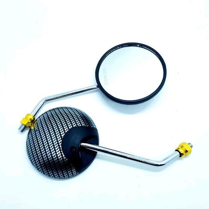 DB41 - SPION SCOOPY BULAT KARBON MONEL GOLD TWOTONE BLUE XX CHKROME PANJANG.SEMUA MOTOR HONDA BEAT S