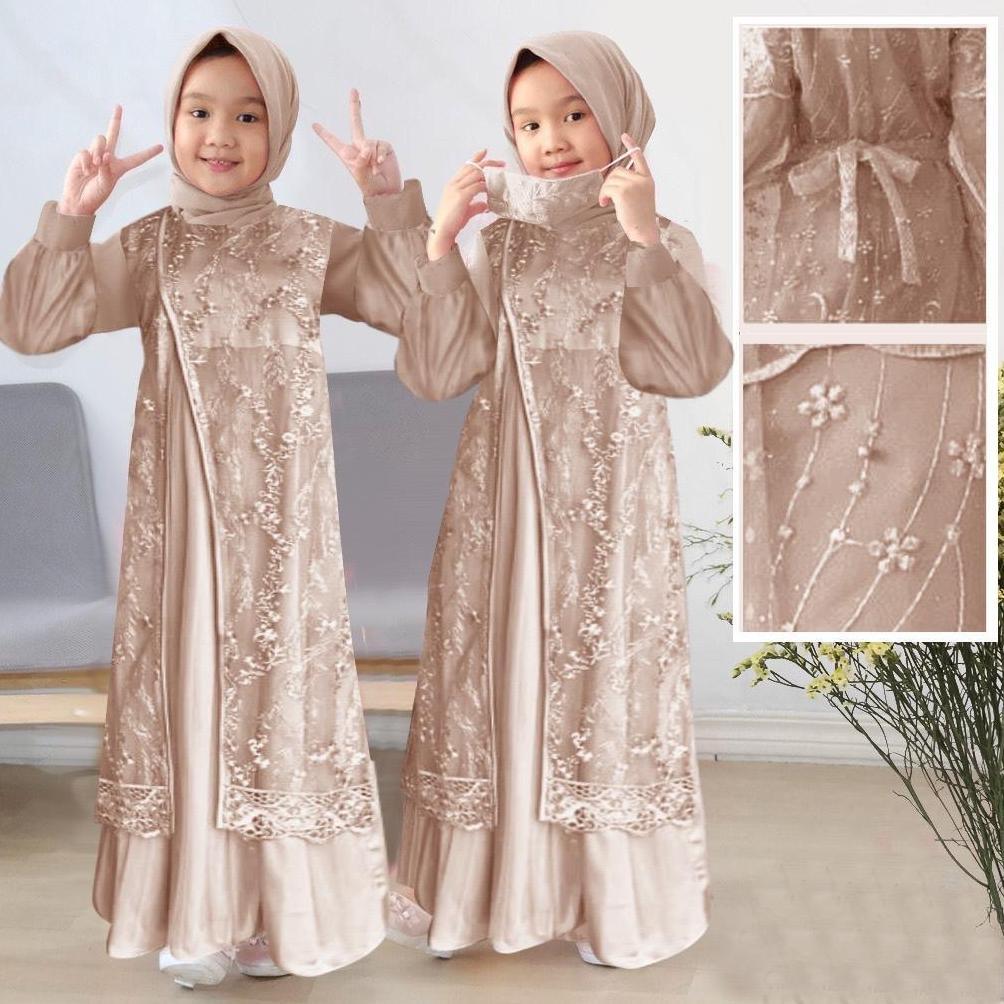 FREE ONGKIR GAMIS ANAK BROKAT PEREMPUAN MODEL BARU KID MUSLIM FASHION KIYARA