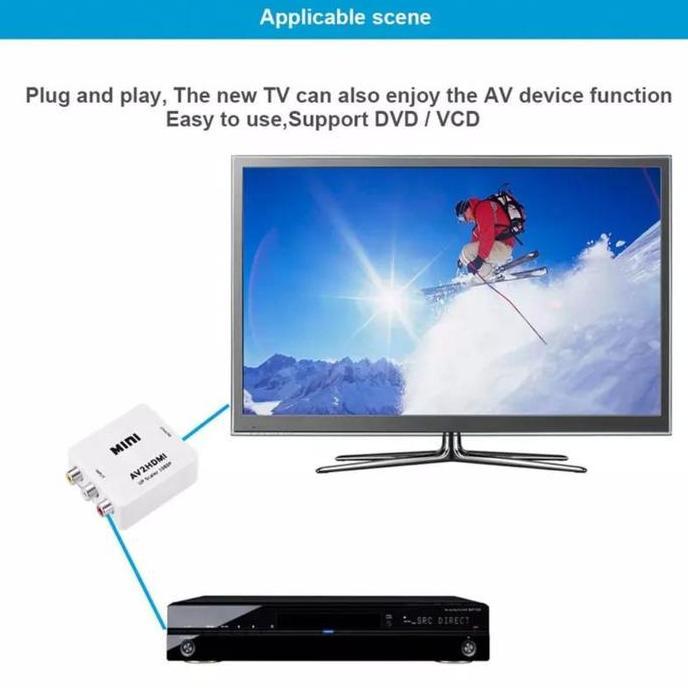 Instancodbisa- Av2Hdmi Converter Av /Converter Av To Hdmi / Rca To Hdmi / Mini Av2Hdmi Converter Av 