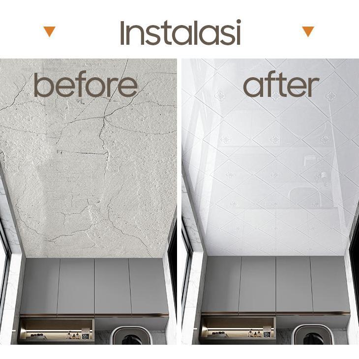 Promo Wallpaper Home - Plafon Pvc Motif Keramik 30X30 Cm Anti Air Wallpaper Langit-Langit Dekorasi M