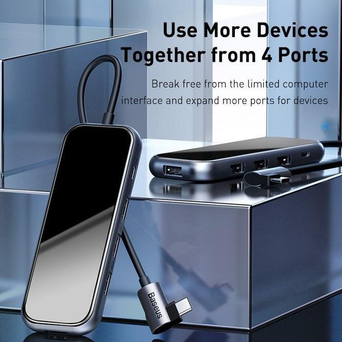 TERBARU - BASEUS MULTI-FUNCTIONAL USB TYPE C HUB TO 4PORT USB 3.0