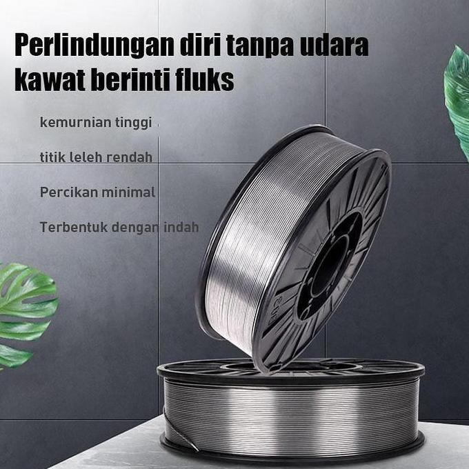 JHOZENUS Kawat Las Mig Tanpa Gas E71T-GS 0.8mm 1mm 1Kg | Flux Core Wire Gasless CO2 Free | Gulungan 