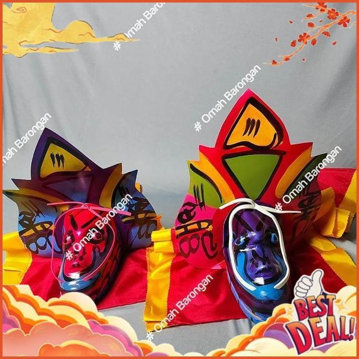 SIAP DIKIRIM Barongan Anak Mainan Caplokan Spon Ukuran Kecil Motif Kayu Devil