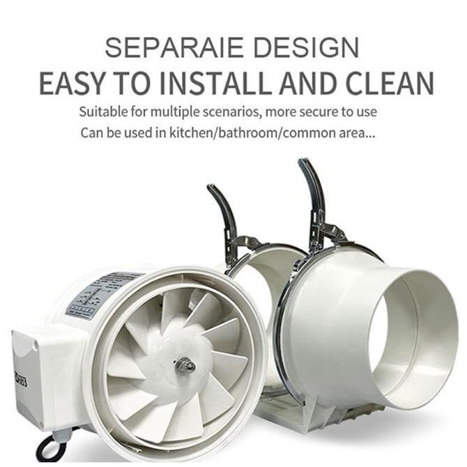 FORMEXINO Blower Ventilasi Kipas Saluran Sebaris Blower Ventilasi Pembersihan Saluran Segaris Inline