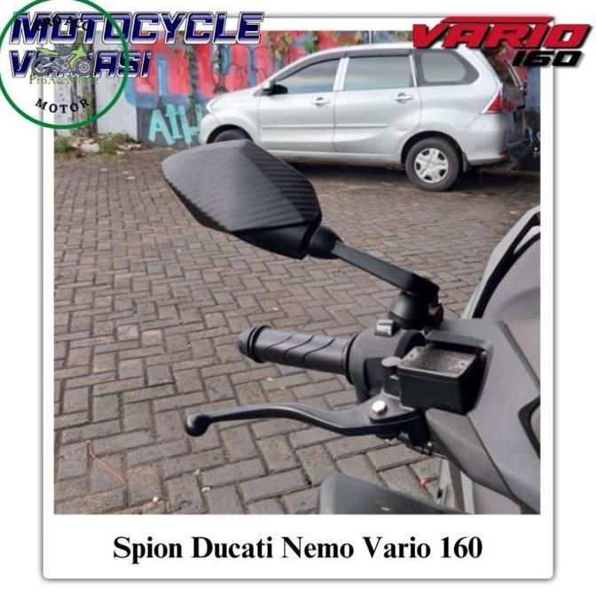 DV396 - Spion Ducati Vario 160 Tangkai pendek Kaca Putih adv 160 Vario 160 Nmax Aerox Adv Pcx (COD)