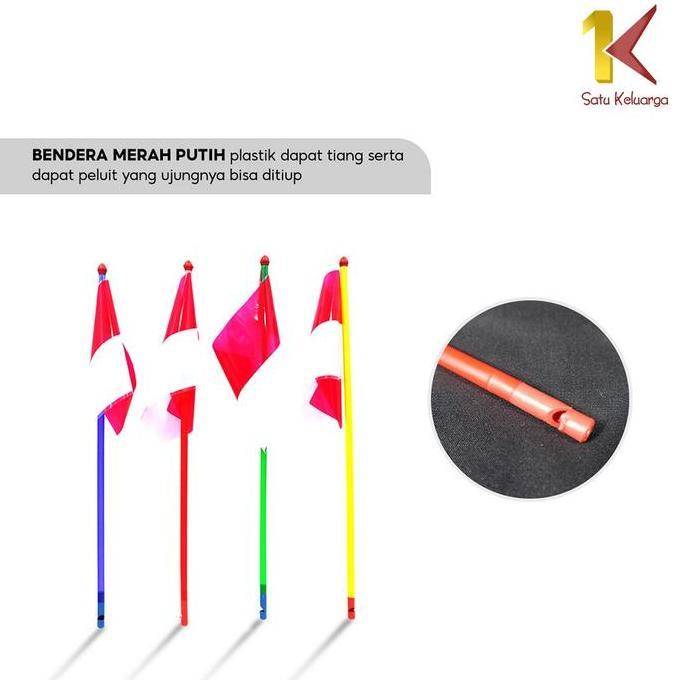 TERLARIS [COD] SK C907 Bendera Plastik Merah Putih Isi 20pcs Tangkai ada Peluit Atribut 17 Agustus 2
