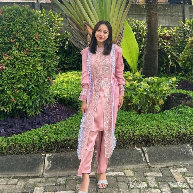 VALLETA BRUKAT TUNIK ONE SET (OUTER,BAJU INNER,CELANA) JS