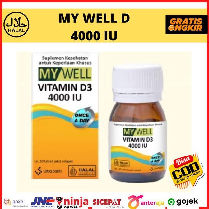 Fit- My Well Vitamin D3 4000 Iu Per Botol Isi 20 Tablet Vitamin D