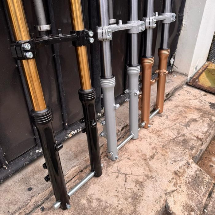 Skok Depan Ninja Rr Agras Chrome Bottom Silver Gold Dan As Gold Buttom Hitam Untuk Honda Cb Megapro 