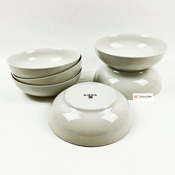 Mangkok Sereal Bubur Keramik Putih Polos 7 Inch Kedaung- 6 Pcs EJ