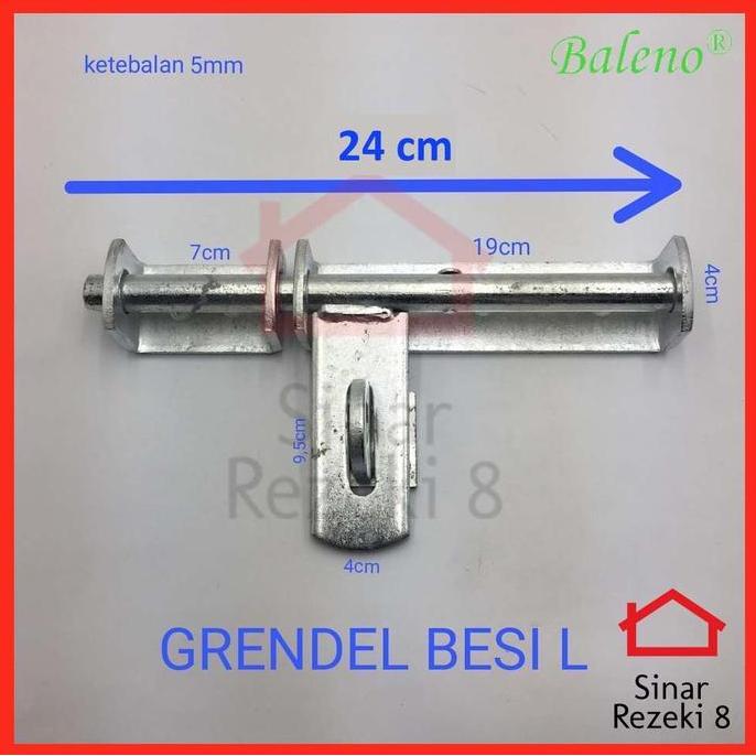 Homemid- Grendel Pintu Besi L / Kunci Pagar Besar Selot Jendela Slot