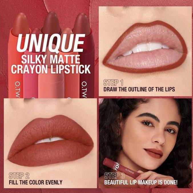 Lipen- (Ready & Ori) O.Two.O Otwoo Velvet Matte Crayon Lipstik Sc051