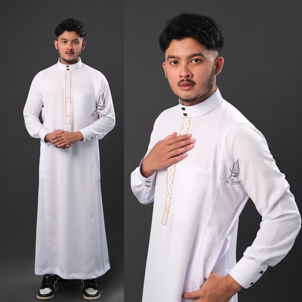 BIG PROMO Jubah AZMAN Slimfit bordir Gamis slimfit pria bordir jubah pria muslim gamis pria panjang 