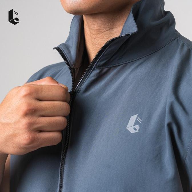 Wkxw- Lockerwear Jaket Vest Windbreaker Sport Kaos Sleeveless Baju Tanpa Lengan Pria Olahraga Gym Fi