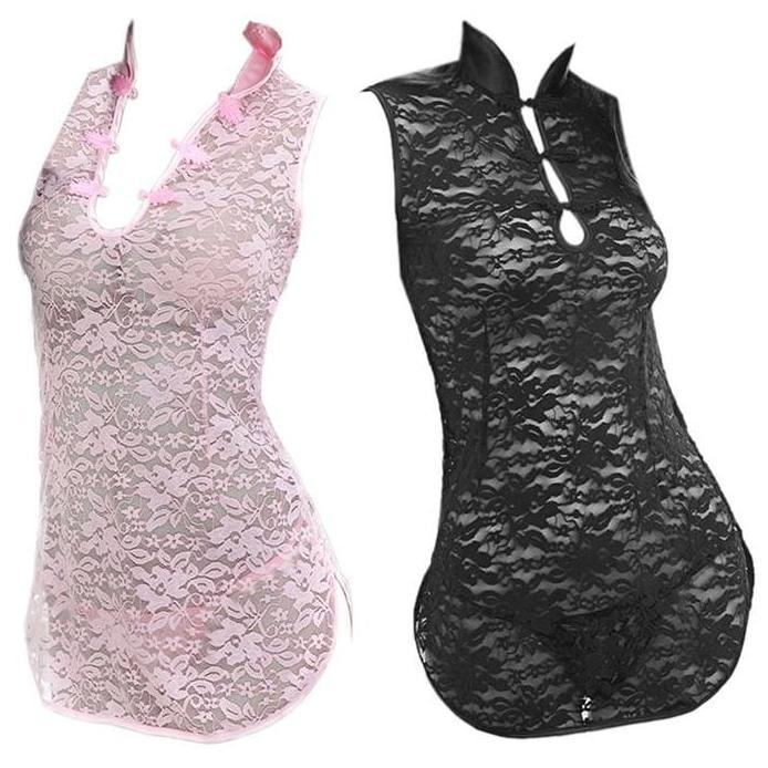 L1218 Lingerie Sexy Baju Dinas Malam Wanita Seksi Costume Cheongsam Shanghai Tradisional China