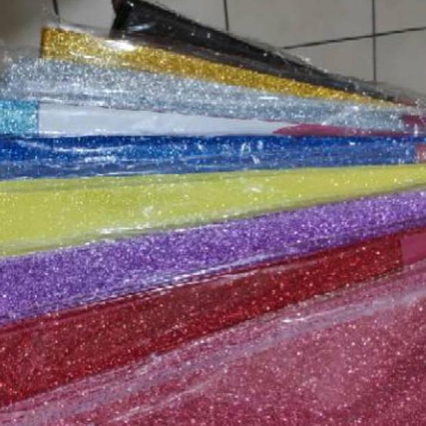 Lansungkirim- Busa Hati/Eva Foam Glitter 1.8Mm 40X60 Cm