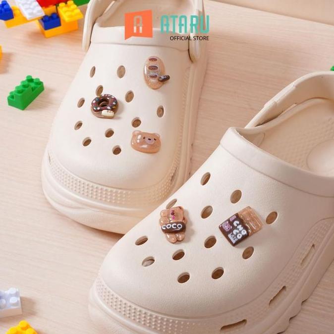 Ataru Set 5 Pcs Aksesoris Sandal Choco Bear Shoes Charm Bitz Sendal Bits Sandal Hiasan Sepatu Sendal
