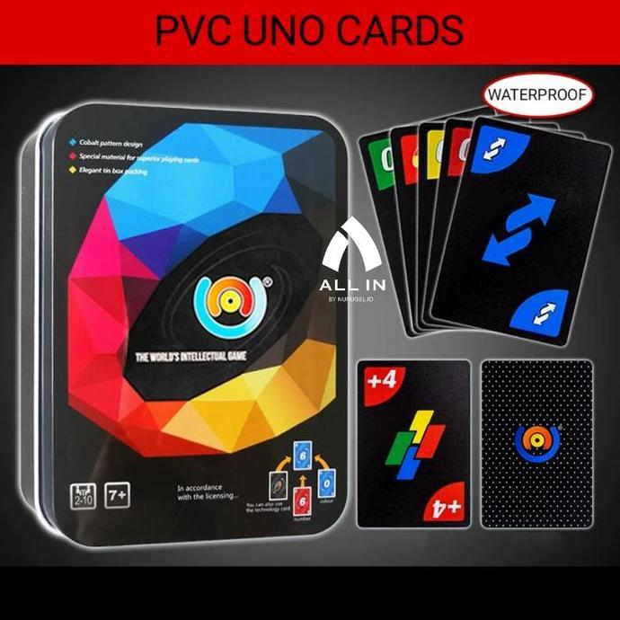 Kartu UNO Plastik Anti Air / PVC Waterproof UNO Card Game Toys