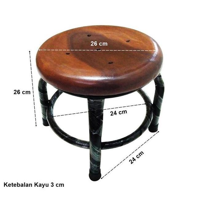 Kursi Kayu Besi 30cm Pendek