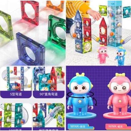 Baru Marble Light Marble Run Block Magnetic Tiles Led Music Light Sound