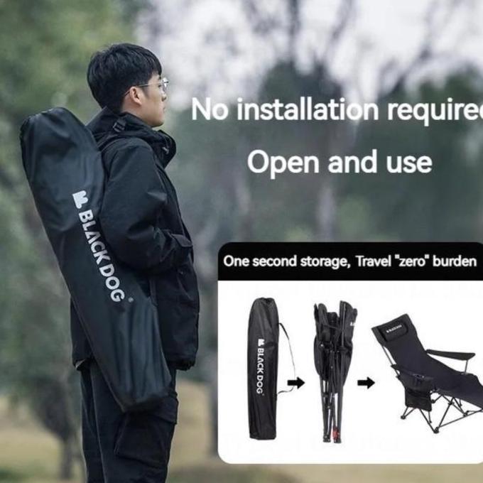 Terlaris Blackdog Folding Recliner Chair Kursi Lipat Tidur Portabel Camping
