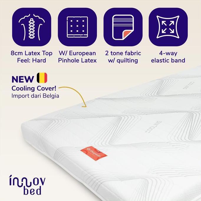 Sleepall- Innovbed Topper Latex Orthopedic 160X200 Tebal 8Cm - Pelapis Kasur Nyaman & Sehat - Bonus 