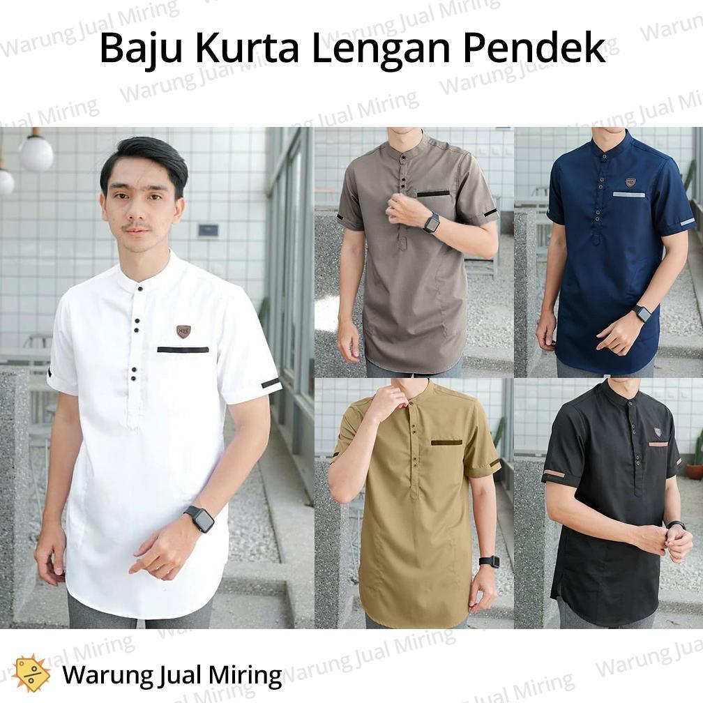 TERBARU Baju Koko Kurta Lengan Pendek Dewasa & Remaja & Anak Atasan Muslim Lebaran Pria Laki Modern 