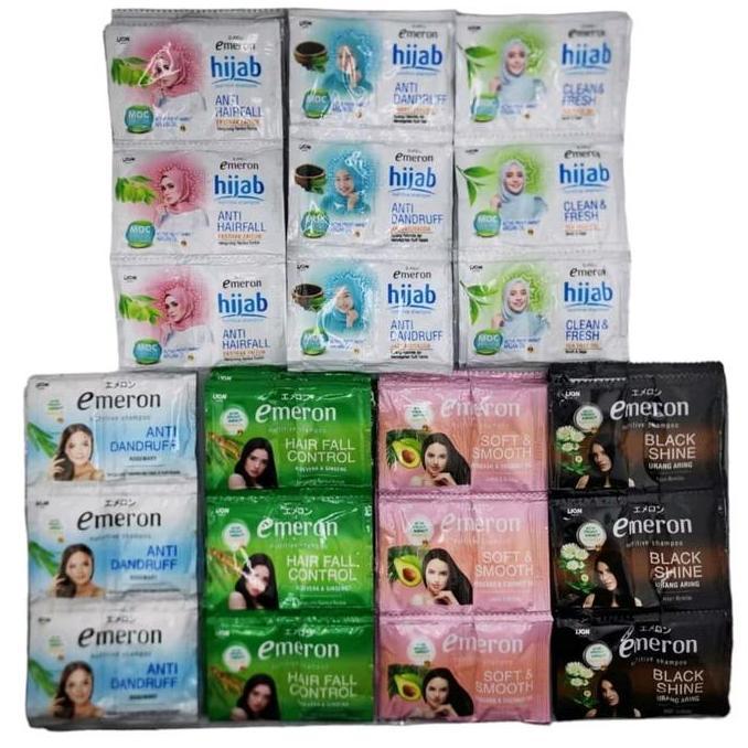 Berkilau- Isi 9 Renteng [108Sachet]/6 Renteng [72Sachet] Emeron Shampoo 10Ml Black Shine L Hijab Cle