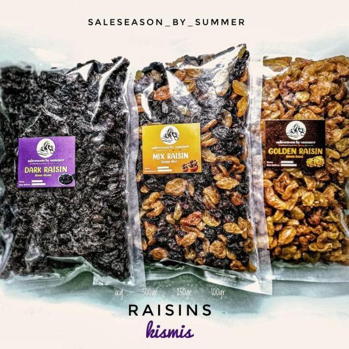 Kismis 1 KG /Kismis Hitam/ Kuning Emas/Kismis Campur - Kismis Buah Kering