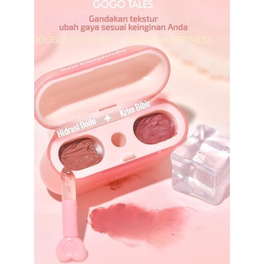 Lansungkirim- BpomCod | Lipstik Cloud Sense Duplex Lip Glaze Dual Colour Lip Glaze Headphone Lip Gla