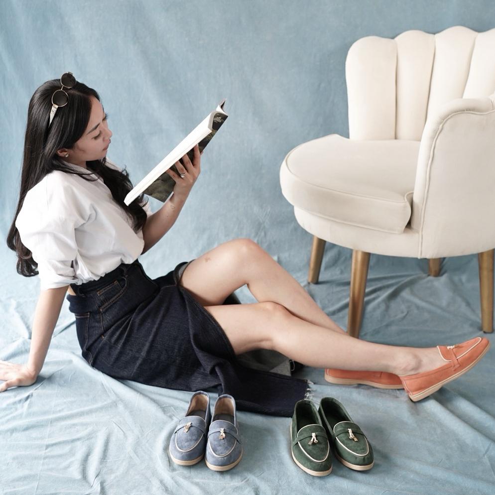 PREMIUM SAVA | CLARA LOAFERS WANITA SUEDE KOREA
