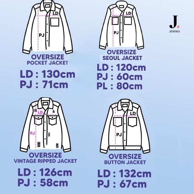 premium jiniso - denim pria oversize jaket jeans