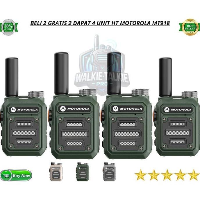 Terlaris Beli 2 Gratis 2 Dapat 4 Unit Ht Motorola Mt 918 Ht Mini Luxury High Power 30W 4 Pcs Walkie 