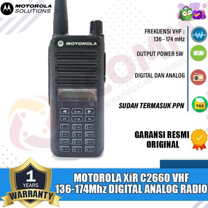 Terlaris Motorola Xir C2660 C 2660 Vhf 136-174 Mhz Uhf Digital Analog Dmr  Ht Motorola Xir C2660 Ori
