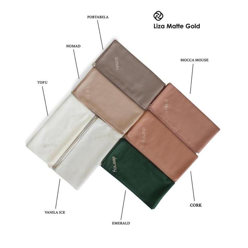 DF103 - SKYSHOP HIJAB LIZA POLOSAN BY DEENAY BIRU MERAH UNGU HIJAU MATTE LOGO BARU VOAL PREMIUM KERU