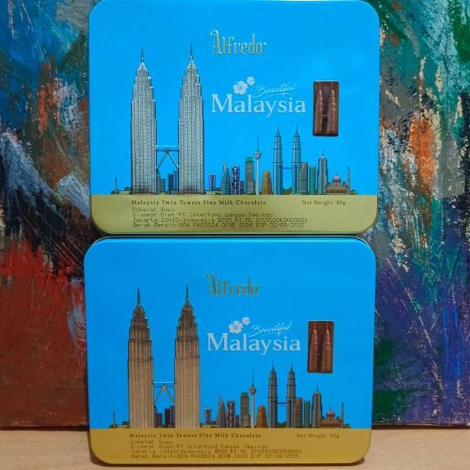 COKLAT ALFREDO KALENG TWIN TOWER 80GR/COKLAT MALAYSIA