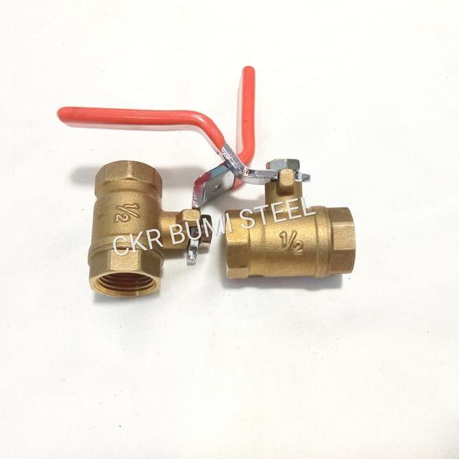 BALL VALVE 1/2" INCH KUNINGAN / STOP KRAN 1/2" INCH KUNINGAN