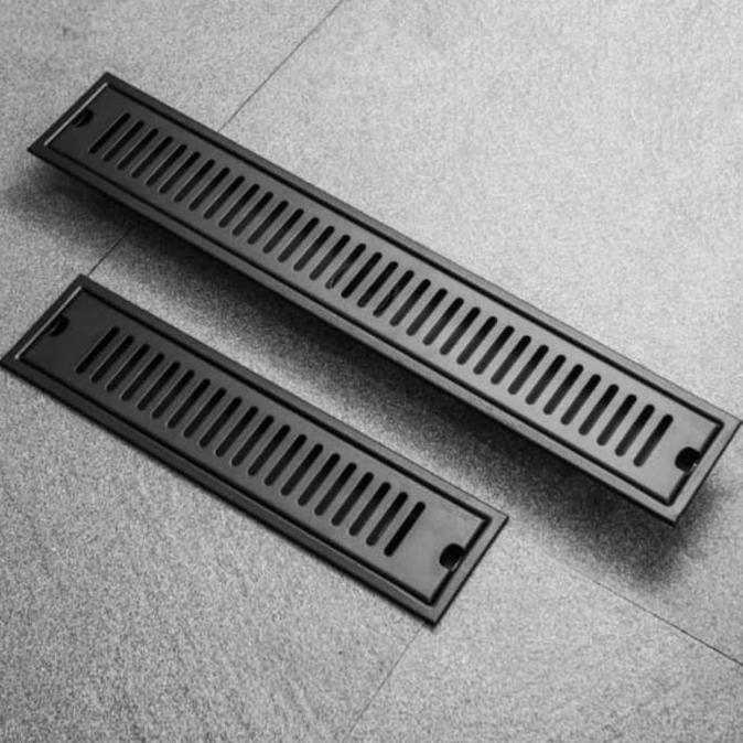 Floor Drain Kotak Hitam Garis Stainless / Floor Drain Garis Panjang